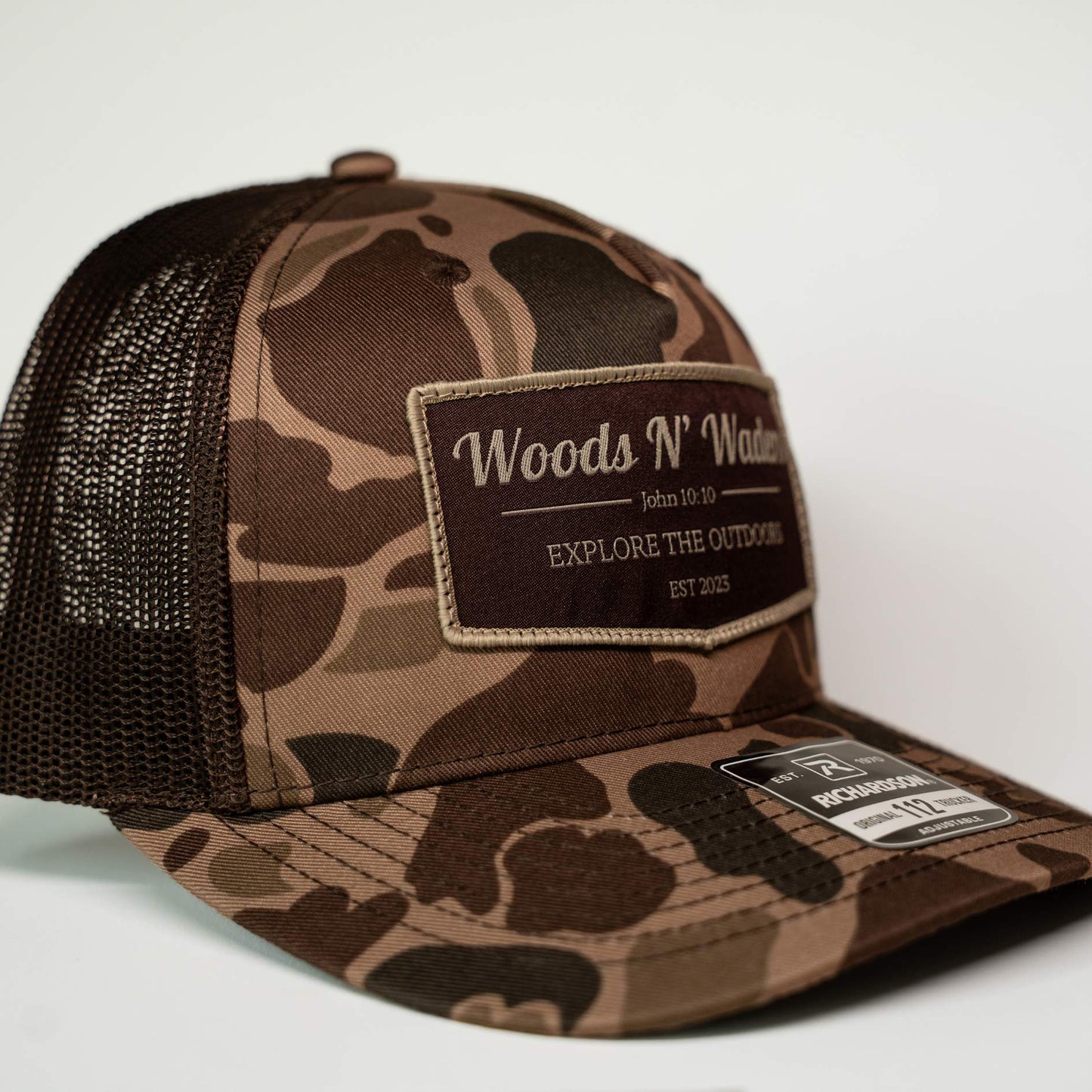 Woods N' Waders Patch Hat- Bark Duck Camo