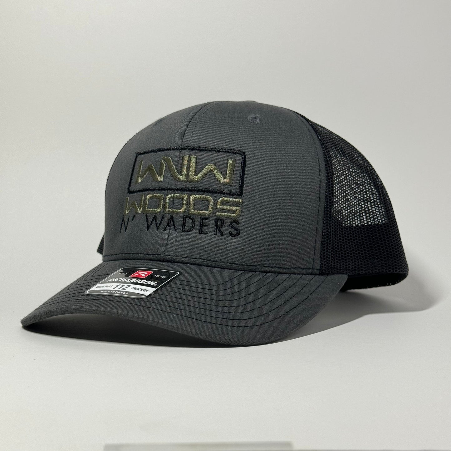 Woods N Waders Logo Hat- Charcoal