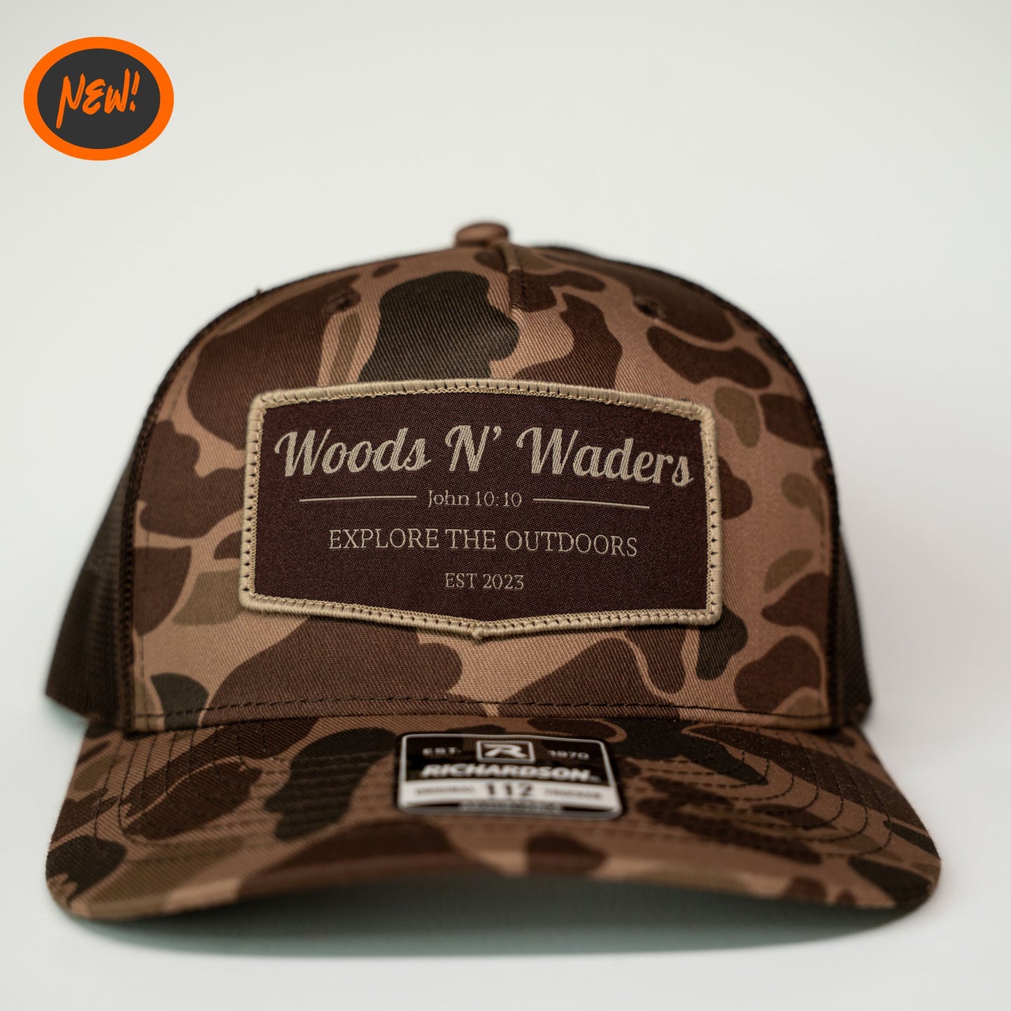 Woods N' Waders Patch Hat- Bark Duck Camo