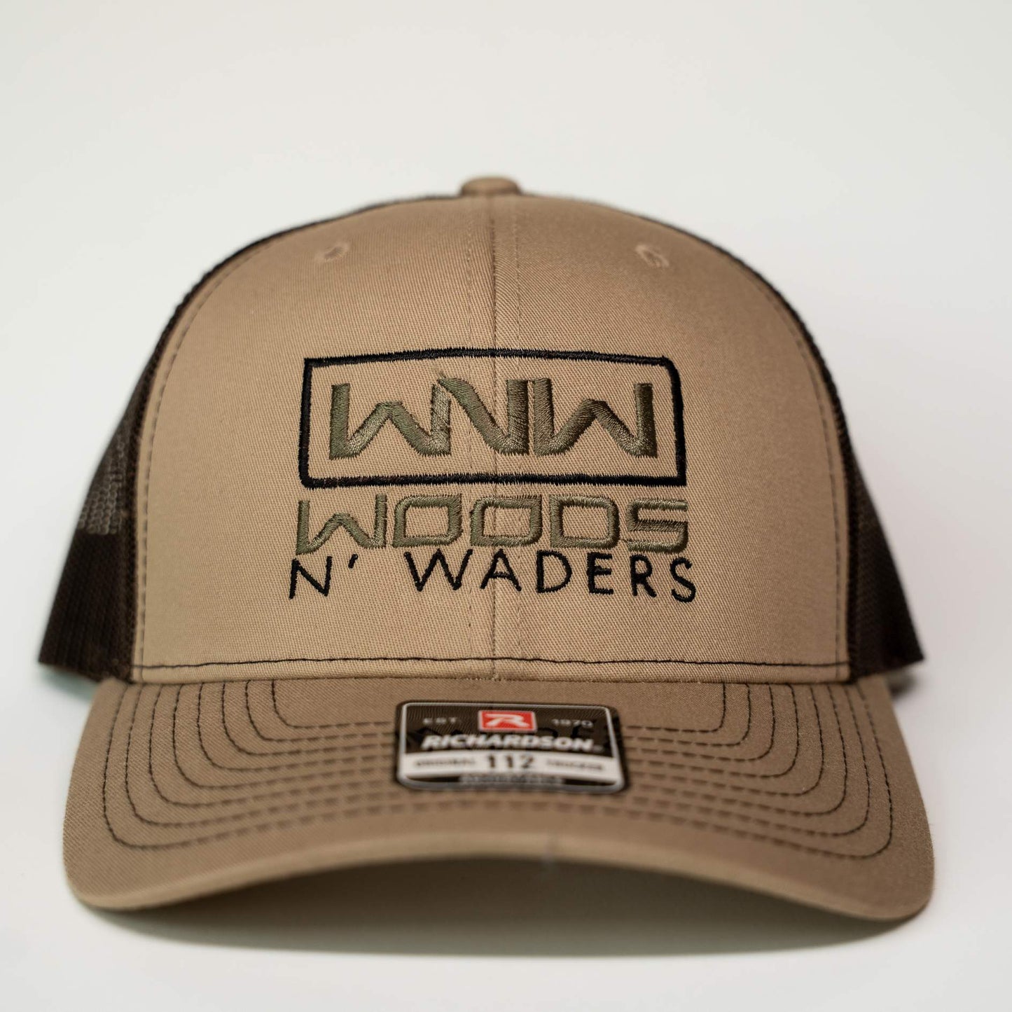 Woods N' Waders Logo Hat-Khaki