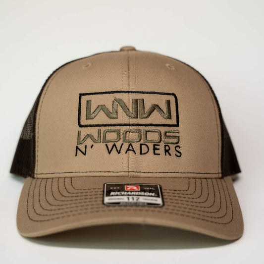 Woods N' Waders Logo Hat-Khaki