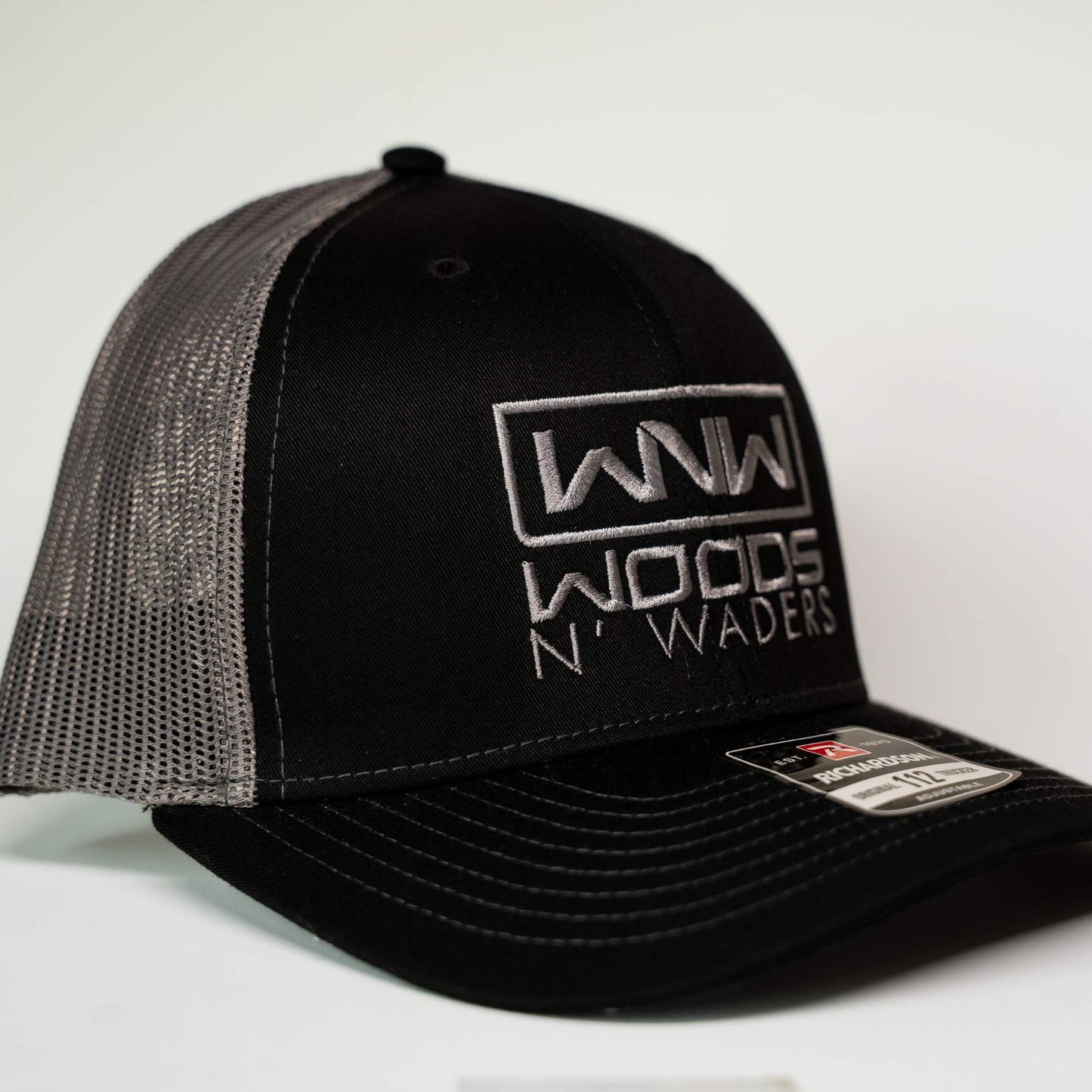 Woods N Waders Logo Hat- Black/Grey
